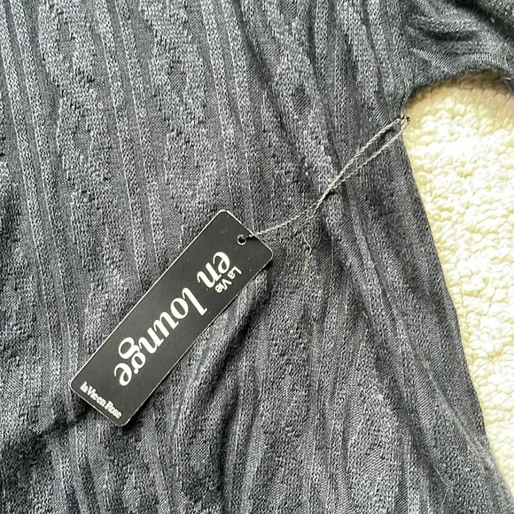 La Vie en Rose Lounge NWT Black Cable Knit Long Cardigan CHOOSE SIZE S or M NEW - Picture 7 of 11